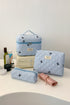 3 Piece Bow Quilted Cloth Storage Bag Set - Odaingerous